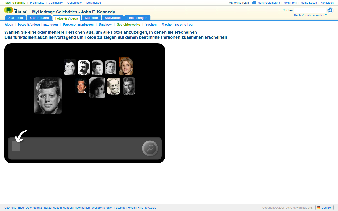 MyHeritage.de - Gesichterwolke Gesichterwolke