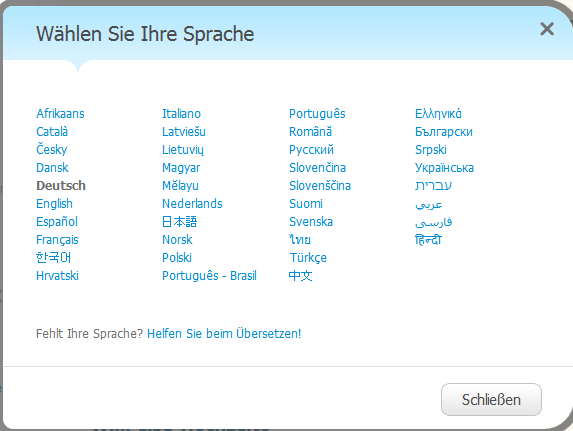 SuperSearch ist in 38 Sprachen verfügbar (zum Vergrößern, bitte Bild anklicken)