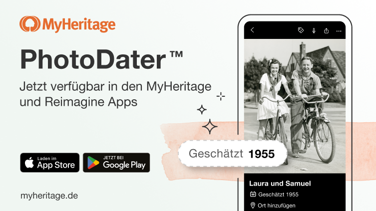 PhotoDater™ jetzt in den mobilen Apps von MyHeritage und Reimagine verfügbar