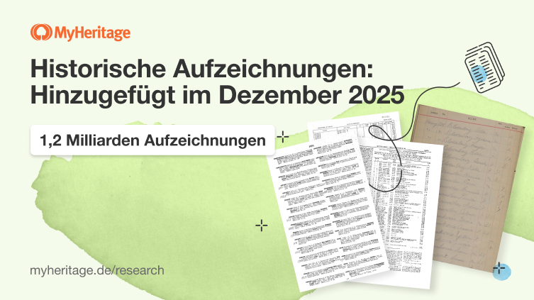 MyHeritage fügt im Dezember 2025 1,2 Milliarden historische Datensätze hinzu