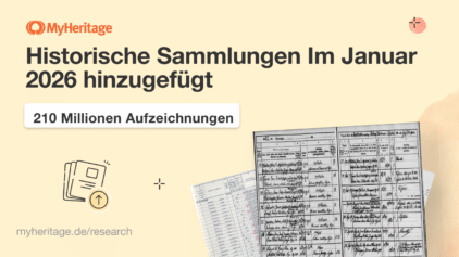 MyHeritage fügte 210 Millionen historische Aufzeichnungen im Januar hinzu