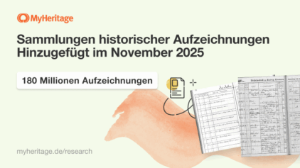 MyHeritage fügt im November 2025 180 Millionen historische Datensätze hinzu