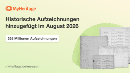 MyHeritage fügt 388 Millionen historische Aufzeichnungen im August 2026 hinzu