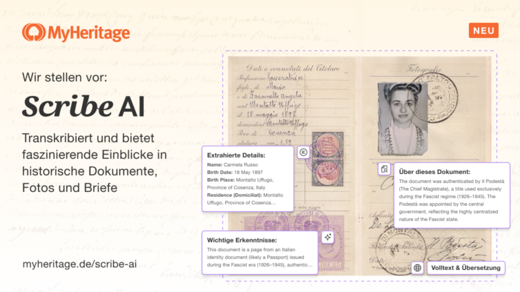 Wir stellen vor: Scribe AI. Transkribieren und erhalten Sie Einblicke in historische Dokumente, Fotos und Aufzeichnungen
