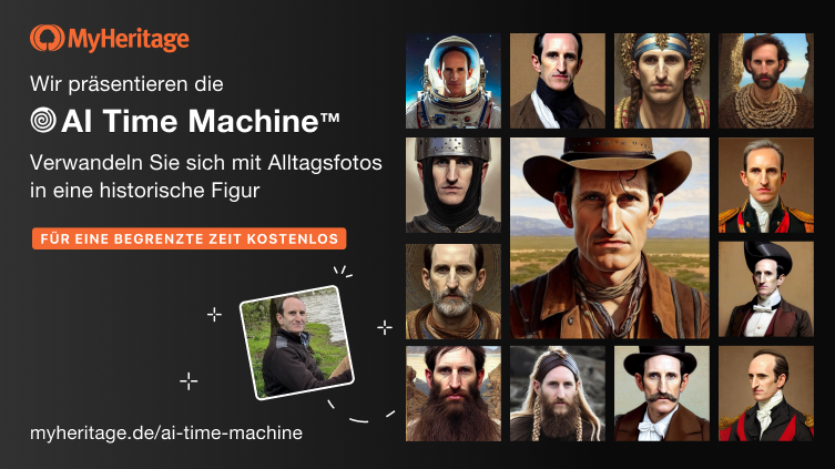 Wir präsentieren: die AI Time Machine™: Verwandeln Sie sich mit Alltagsfotos in eine historische Figur!