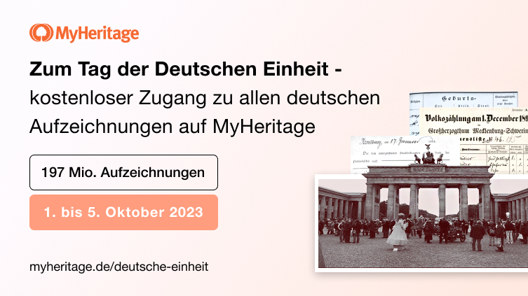 Feiern Sie den Tag der Deutschen Einheit mit kostenlosen Aufzeichnungen auf MyHeritage!