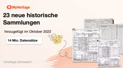 MyHeritage veröffentlicht 23 Sammlungen und 14 Millionen historische Datensätze im Oktober 2022
