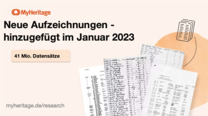 MyHeritage fügt 41 Millionen historische Datensätze im Januar 2023 hinzu