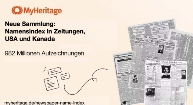 MyHeritage veröffentlicht neuen Namensindex von historischen Zeitungen aus den USA und Kanada mit fast einer Milliarde Namen