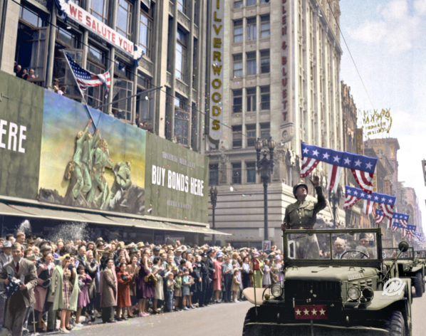 General George S. Patton während seines Besuchs am 9. Juni 1945 in Los Angeles, CA. (Quelle: National Archives and Records Administration)
