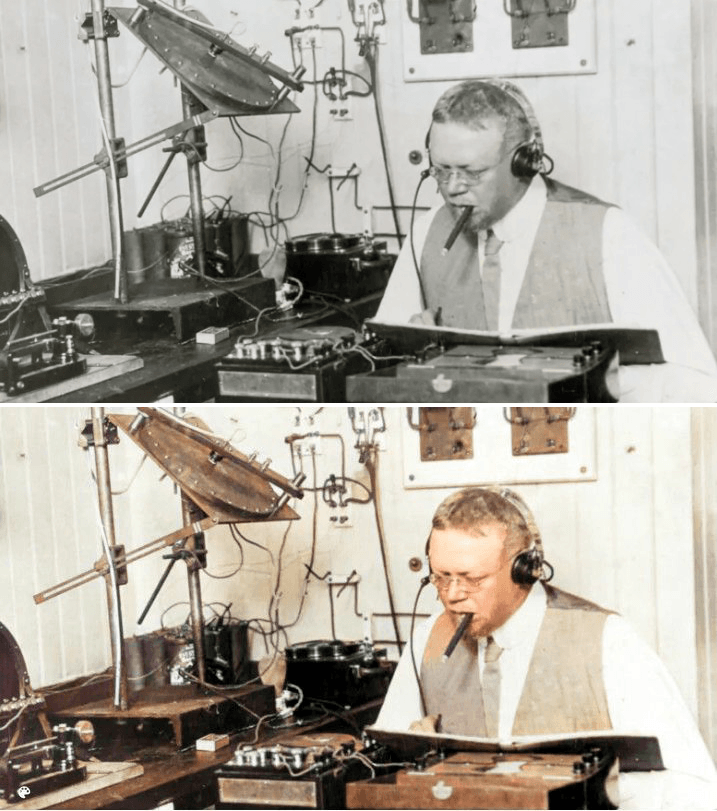 Reginald Fessenden demonstrerade att ljud kan sändas via radio, vilket banar vägen för sändning. (Bettmann Archive / Getty Images)