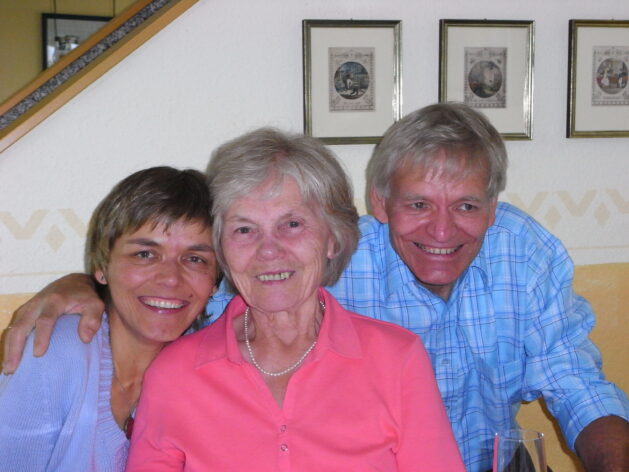 My newfound great-aunt Helene (center) with my father’s siblings, Barbara and Helmut. The resemblance is incredible!
