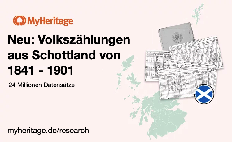 MyHeritage veröffentlicht die schottischen Volkszählungen von 1841-1901, mit 24 Millionen Datensätzen