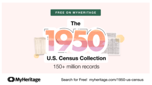 MyHeritage veröffentlicht die US-Volkszählung von 1950: Alle Bundesstaaten und Gebiete kostenlos durchsuchen!