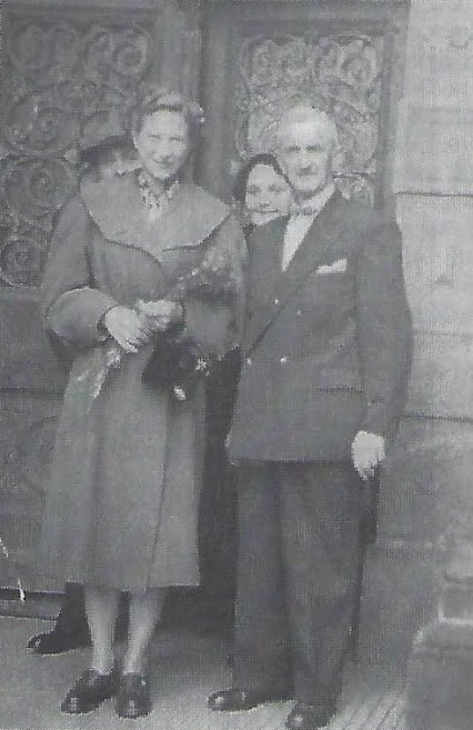 Die Hochzeit von Lissi und Hugo Crasser, 1956. (Foto koloriert, verbessert und repariert mit MyHeritage)