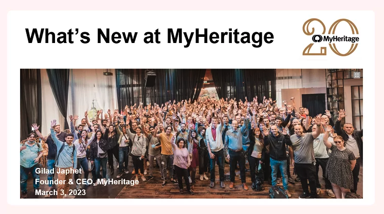 Was gibt es Neues bei MyHeritage: Unser Gründer und CEO Gilad Japhet spricht auf der RootsTech 2023