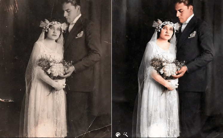 Architekt überrascht seine Mutter mit atemberaubendem, mit MyHeritage restauriertem Hochzeitsfoto