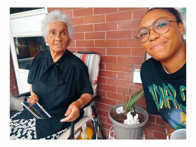 Tamika with her grandmother
