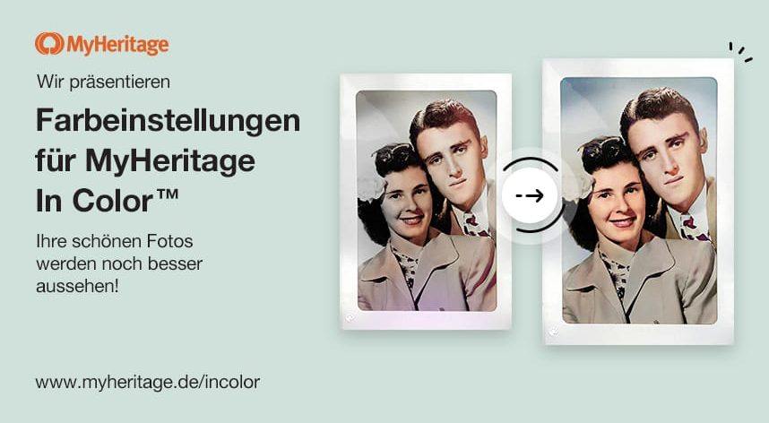 Neu: Farbeinstellungen für MyHeritage In Color™