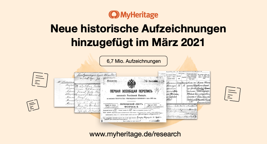 Neue historische Aufzeichnungen – hinzugefügt im März 2021