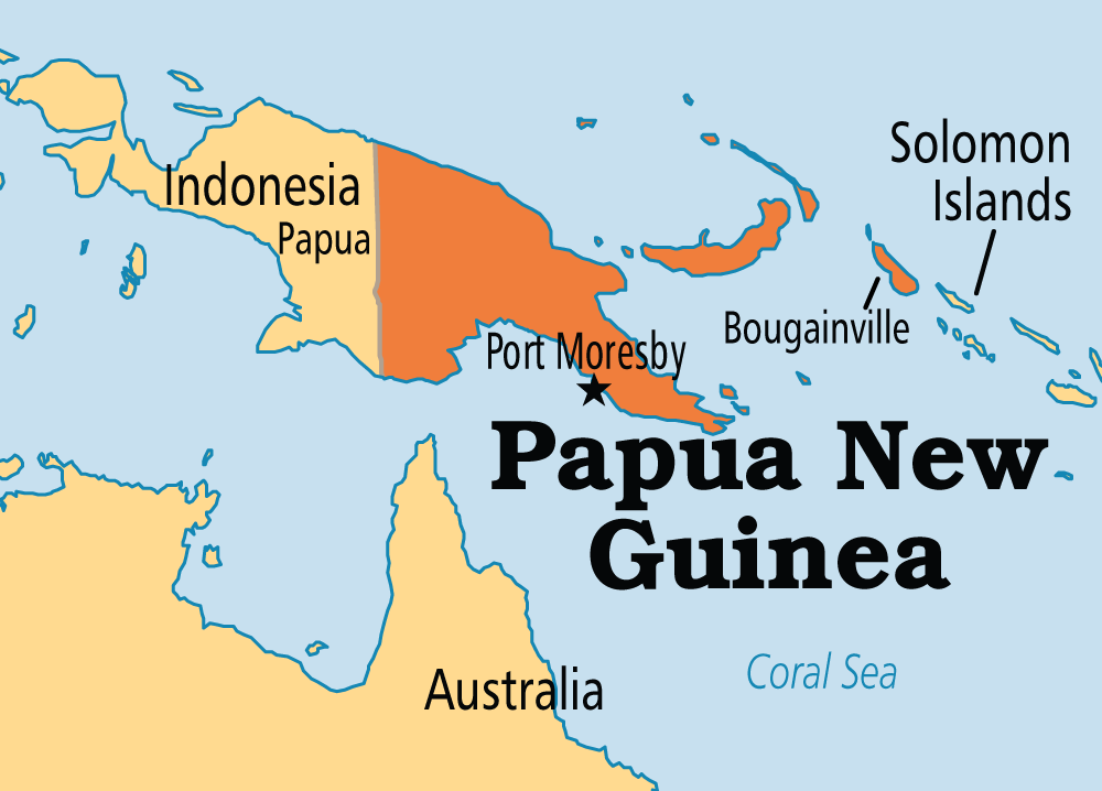 Mappe von Papua-Neuguinea (Zum Vergrößern, bitte anklicken).